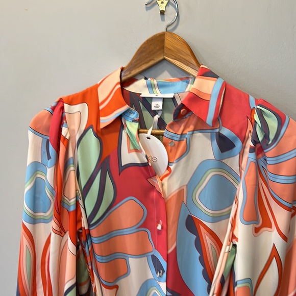 Alexis for target Beautiful multi floral colorful print maxi button up dress - Picture 5 of 16